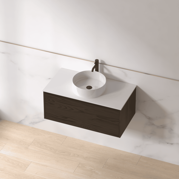 Adara Wall Vanity - 900, Oak / Walnut - Image 2