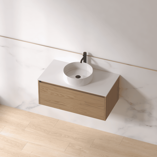 Adara Wall Vanity - 900, Oak / Walnut - Image 1