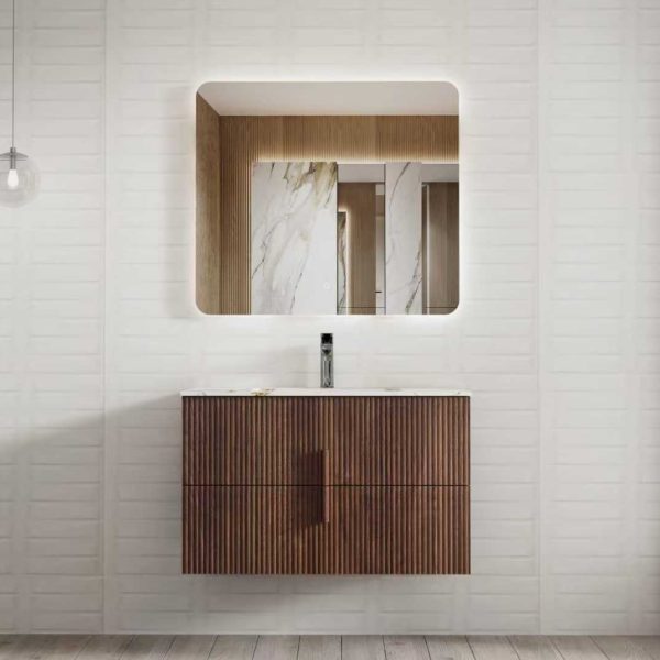 Lyra Wall Vanity, 600 / 800 / 1000, Oak / Walnut - Image 4