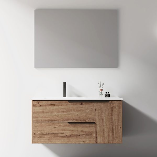Elara Wall Vanity - 600 / 800 / 1000 / 1200, Oak - Image 3