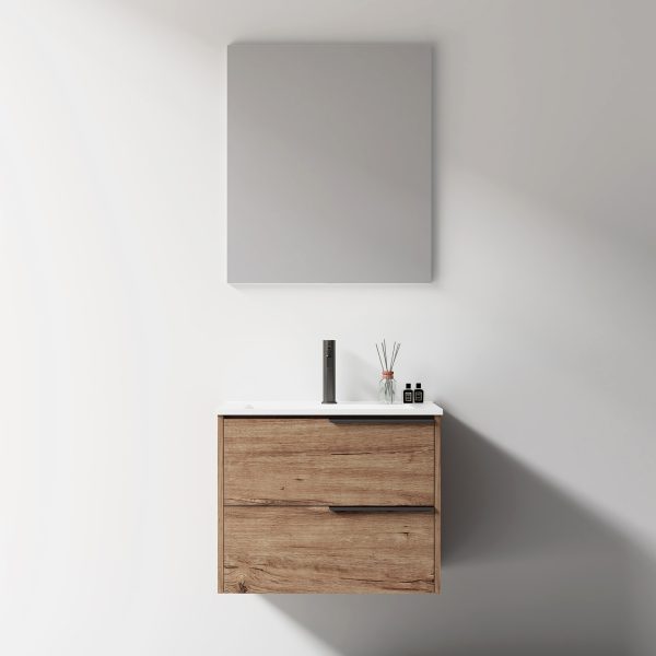 Elara Wall Vanity - 600 / 800 / 1000 / 1200, Oak - Image 1