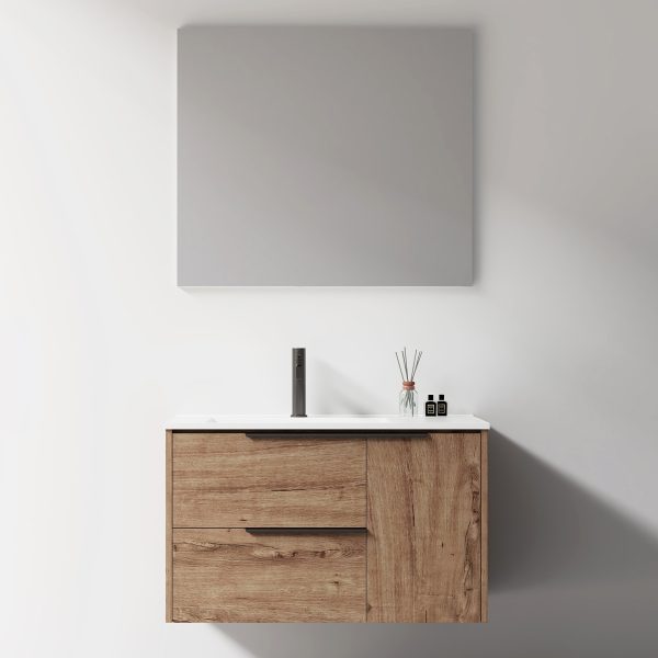 Elara Wall Vanity - 600 / 800 / 1000 / 1200, Oak - Image 2