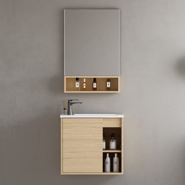 Harlow Wall Vanity, 450 / 550, Oak / White - Image 4