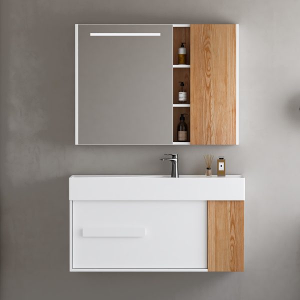 Flint Wall Vanity - 800 / 1000, White - Image 3